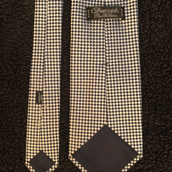 Charvet Mini-Diamond Print Silk Satin Tie - Picture 2 of 3